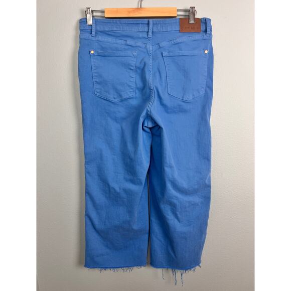 Judy Blue Women's 15/32 High Rise Tummy Control Wide Leg Crop Jean Raw Hem Dyed - Picture 5 of 14